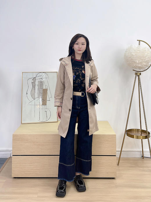 【现货秒发】奇威 配腰带单排扣风衣02004059 商品图10