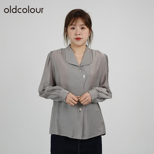 oldcolour2021秋商场同款设计感小众高级气质衬衫女DN33013465 商品图1