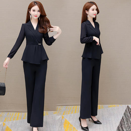 YWE XQD1122Q13时尚两件套装修身气质优雅大码套装 商品图3