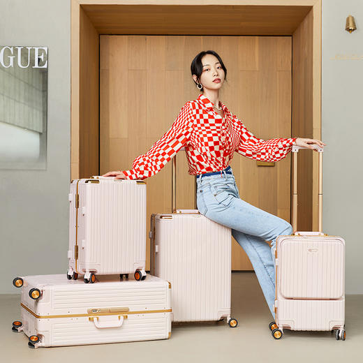 银座时尚ins铝框密码拉杆箱万向轮大容量男旅行李箱20/24/28寸9890K 商品图7