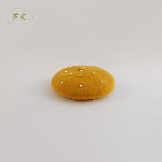 【马克珍妮 芦芙】女童莫兰迪色仿珍珠羊毛贝雷帽 宝宝帽子221827 商品图1