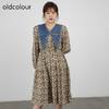 oldcolour2021秋商场同款气质拼接高腰显瘦碎花连衣裙DN33103420 商品缩略图2