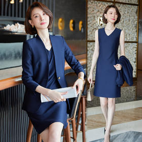 XZ-SY6203+a859洋气职业套装女秋季新款主持人正装工作服气质小西装连衣裙