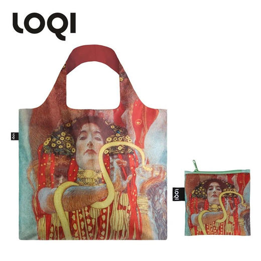 德国LOQI x 克里姆特 博物馆系列  万用环保袋 再生环保材料 单肩可折叠 旅行大容量 防泼水 超轻50g可承重40斤 吻 司健康女神 商品图1
