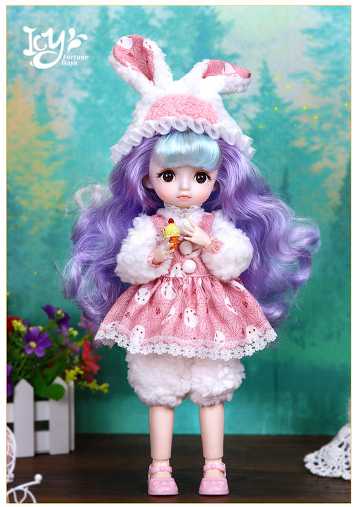 德必胜娃娃宁可芭比娃娃30cm玩具国潮冰儿女孩仿真玩具bjd可改妆 商品图4