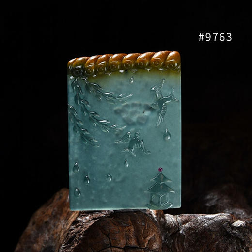 宫里的世界&虫虫翡翠   花园系列蓝水翡翠吊坠 商品图7