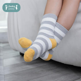 【9.9元3双】i-baby儿童针织棉袜舒适柔软秋冬中筒袜家居袜