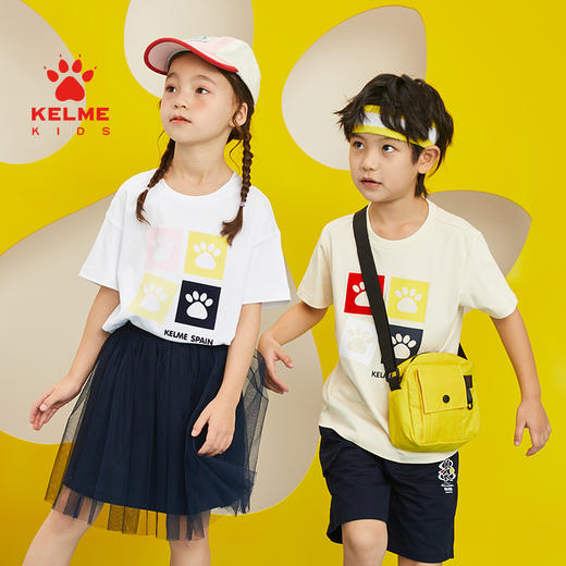 卡尔美儿童短袖T恤男纯棉童装圆领女童半袖男童打底衫中大童短袖 商品图2