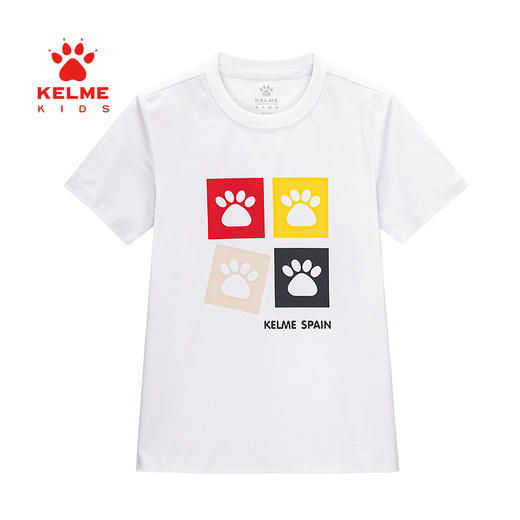 卡尔美儿童短袖T恤男纯棉童装圆领女童半袖男童打底衫中大童短袖 商品图4