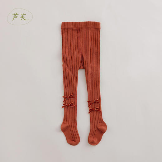 【马克珍妮 芦芙】女童植绒蝴蝶结弹力打底袜221811 商品图3