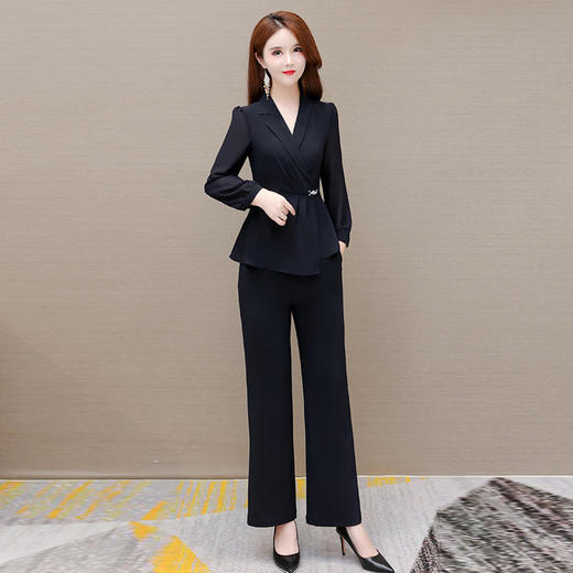 YWE XQD1122Q13时尚两件套装修身气质优雅大码套装 商品图2