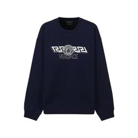 VERSACE/范思哲【22春夏新款】男士棉质宽松版LA GRECA圆领长袖卫衣运动衫美杜莎图案 1003992 1A02861