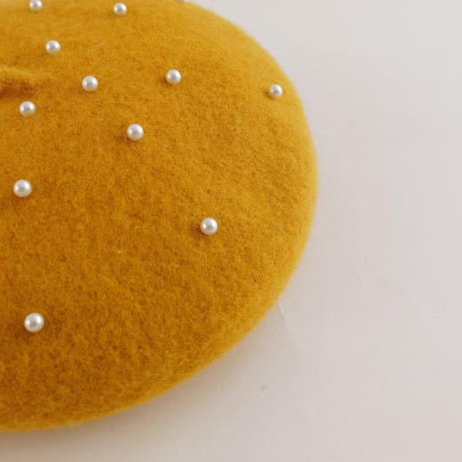 【马克珍妮 芦芙】女童莫兰迪色仿珍珠羊毛贝雷帽 宝宝帽子221827 商品图4