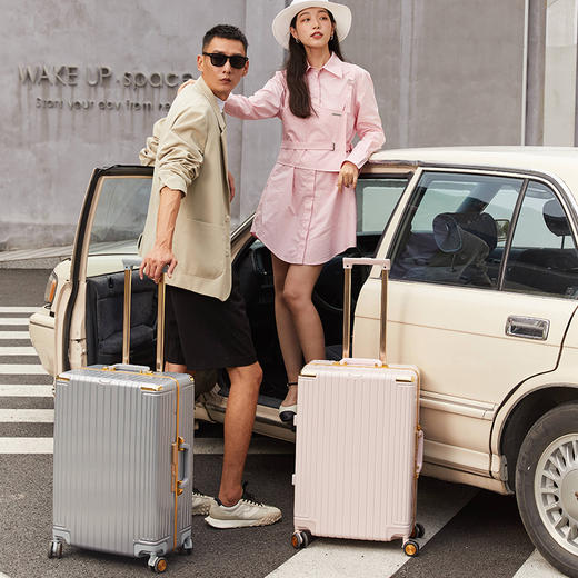 银座时尚ins铝框密码拉杆箱万向轮大容量男旅行李箱20/24/28寸9890K 商品图8
