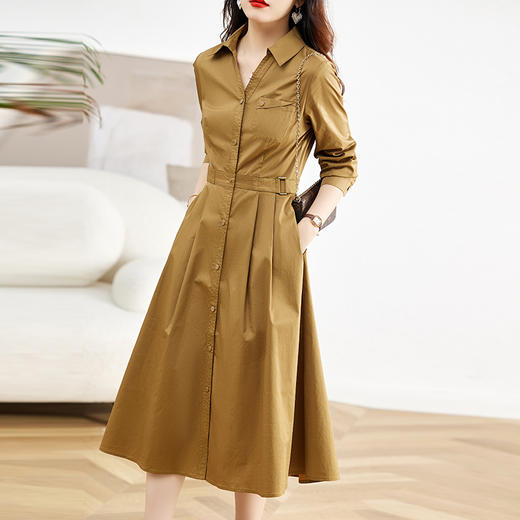 新款时尚，潮流气质显瘦翻领连衣裙HR-XSILU370 商品图4