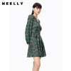 NEELLY纳俪商场同款连衣裙女气质V领泡泡袖A字裙收腰系带茶歇裙N22082Y01097 商品缩略图2