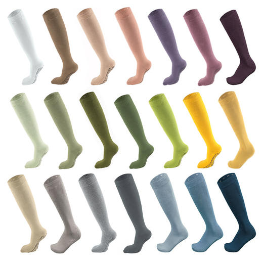 【中筒袜】全棉瑜伽多色中筒脚底防滑女袜小腿袜批发【1500】 商品图0