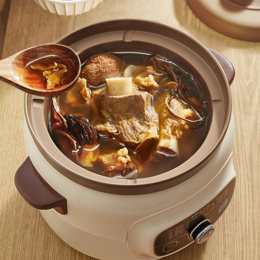 【小程序】小熊电炖锅 DDG-D40X9 杏色 4升紫砂,圆形上盖 商品图1