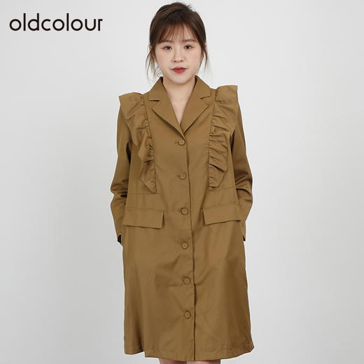 oldcolour春秋商场同款设计感褶皱别致宽松遮肉连衣裙DN3110388 商品图1