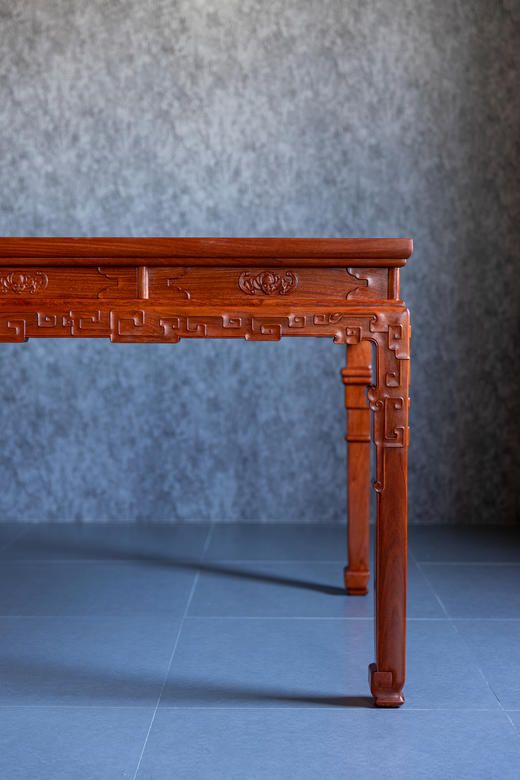 红桥红  家具严选  缅甸花梨（大果紫檀）  【178故宫款 拐子蝠纹茶桌 七件套】 商品图3