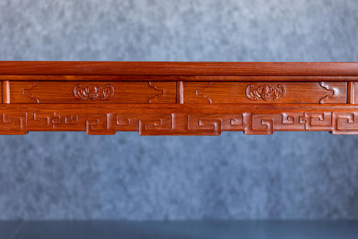 红桥红  家具严选  缅甸花梨（大果紫檀）  【178故宫款 拐子蝠纹茶桌 七件套】 商品图2