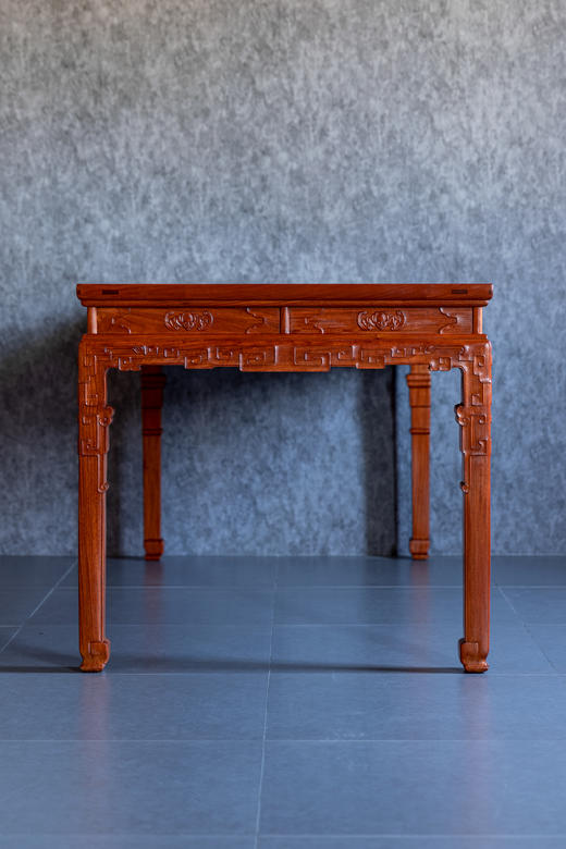 红桥红  家具严选  缅甸花梨（大果紫檀）  【178故宫款 拐子蝠纹茶桌 七件套】 商品图8