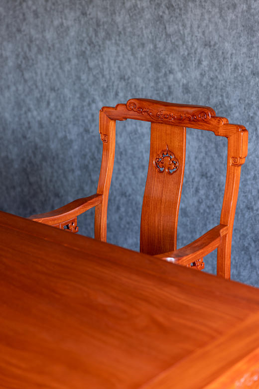 红桥红  家具严选  缅甸花梨（大果紫檀）  【178故宫款 拐子蝠纹茶桌 七件套】 商品图10