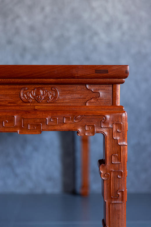 红桥红  家具严选  缅甸花梨（大果紫檀）  【178故宫款 拐子蝠纹茶桌 七件套】 商品图7