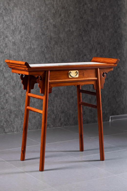 红桥红  家具严选  缅甸花梨（大果紫檀）【石面 97 单联 翘头案】 商品图4