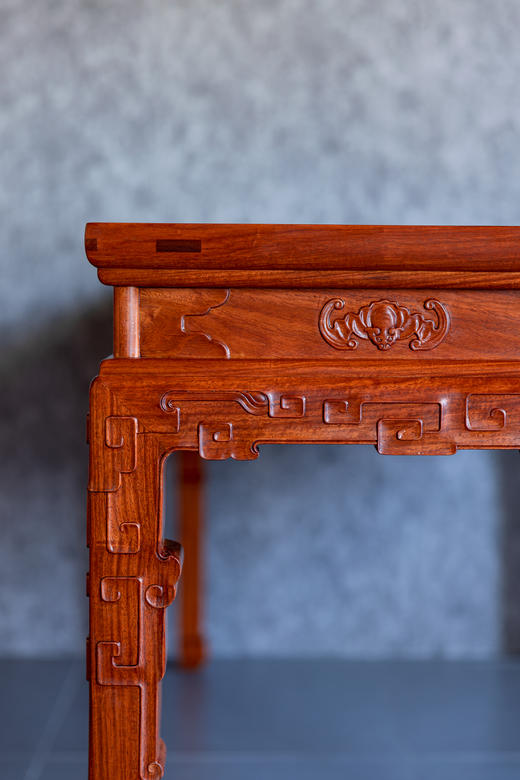 红桥红  家具严选  缅甸花梨（大果紫檀）  【178故宫款 拐子蝠纹茶桌 七件套】 商品图6