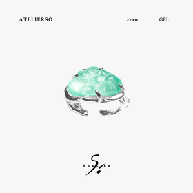 ATELIERSO 22AW果冻系列 果冻翅膀包裹戒指 水绿色