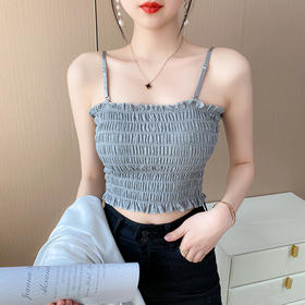 厂家亚马逊外贸欧美新款吊带背心女夏纯色外穿露脐无袖内搭打底衫