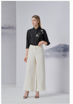 TANGY Collection/桑蚕丝绣花衬衫