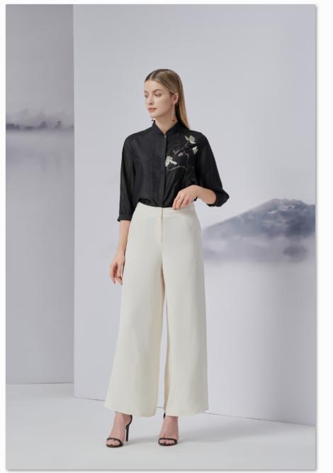 TANGY Collection/桑蚕丝绣花衬衫 商品图0