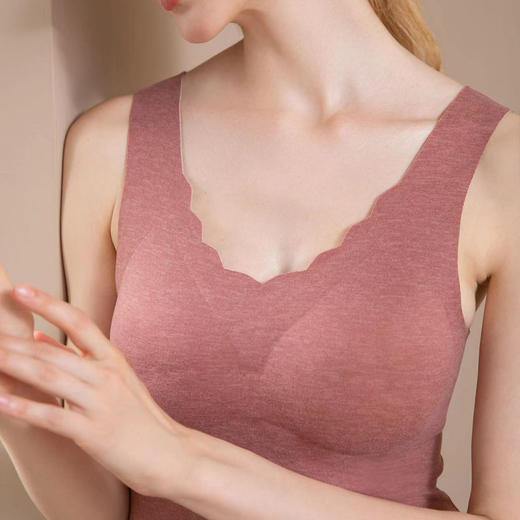 【特价】【带罩杯】女士椰绒羊毛蚕丝保暖打底背心马甲外穿2522/8865 商品图8
