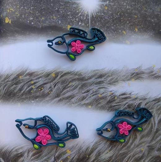 桃花鳜鱼盘扣吊坠项链一件○芳意旗袍 商品图2