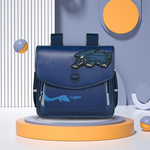 ZINGROO贵族系列竖款护脊1-4年级书包小学生大容量多口袋卡通双肩 商品图3