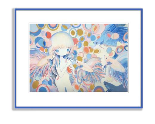 黄菊《斗鱼与少女》版画 商品图0