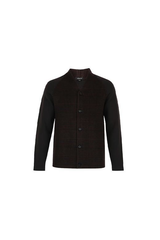 callisto深咖羊驼羊毛拼接外套  FQFEJ122C 商品图4