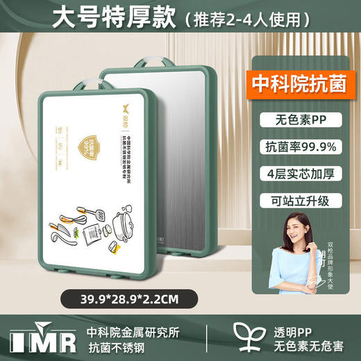 双枪304不锈钢菜板防霉家用厨房切菜板加厚案板塑料双面砧板 商品图3