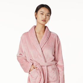 都市丽人轻松浴室女士法兰绒单件袍双面法兰绒厚家居服单件袍睡衣LH27A4