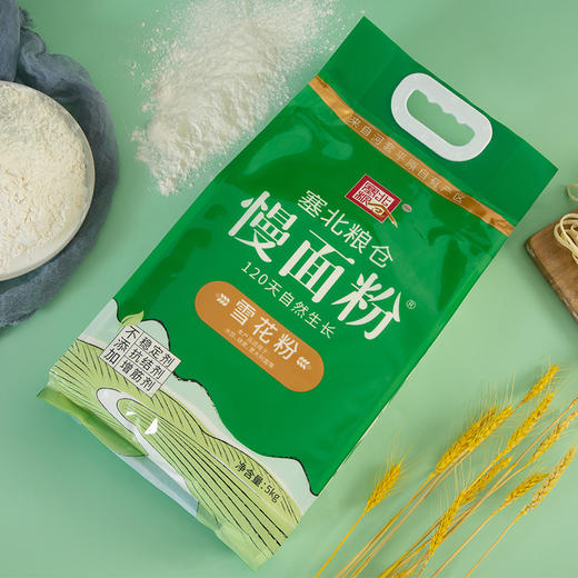 【 塞北粮仓·雪花粉5kg】 家庭大袋高筋小麦面粉包子饺子馒头通用麦芯粉 商品图7