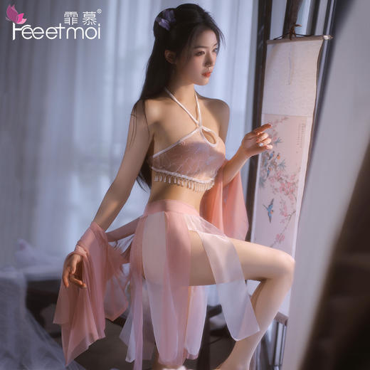 霏慕盈盈珍珠流苏肚兜分片绑裙装7869 情趣内衣古风性感汉服诱人套装制服 商品图7