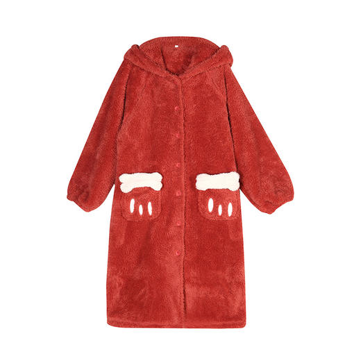 都市丽人生活家居女士法兰绒单件袍长毛绒厚家居服单件袍睡衣LH27A1 商品图4