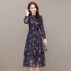 YWE OMS209-1气质优雅长袖印花中长款连衣裙 商品缩略图2
