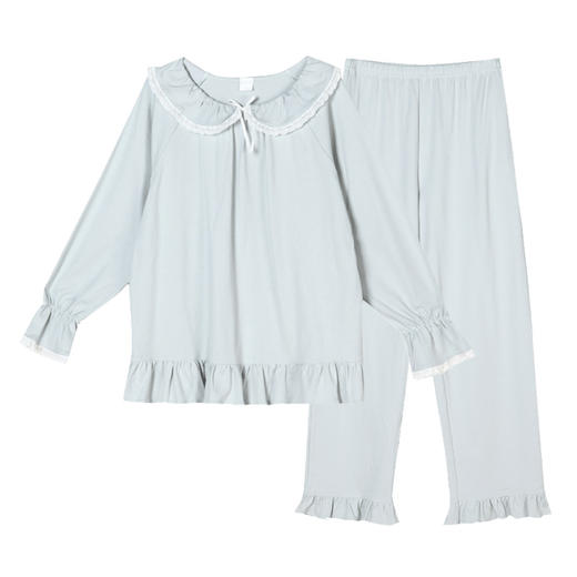 都市丽人生活家居女士特价棉质套装40支TC65/35中家居服长袖睡衣LH22J9 商品图5