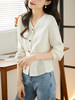 【59元福袋，不支持退换】熙世界法式小香风小蛮腰白衬衫设计感女士收腰显瘦V领气质上衣 商品缩略图1