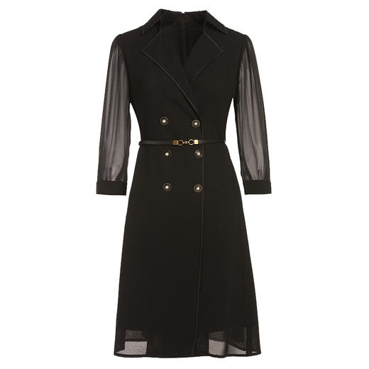 乔万尼春装新款古巴领连衣裙法式收腰高级感黑色EF3E859 商品图4