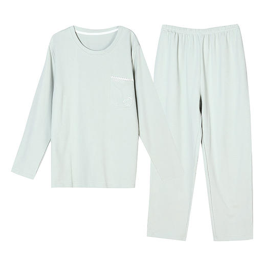 都市丽人生活家居女士特价棉质套装40支TC65/35中家居服长袖睡衣LH22J5 商品图3