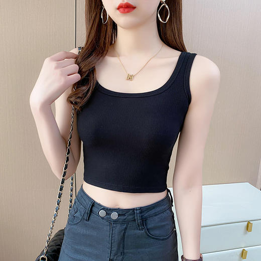 运动背心女夏吊带内搭修身高弹力短款漏脐小背心外穿无袖打底衫 商品图1
